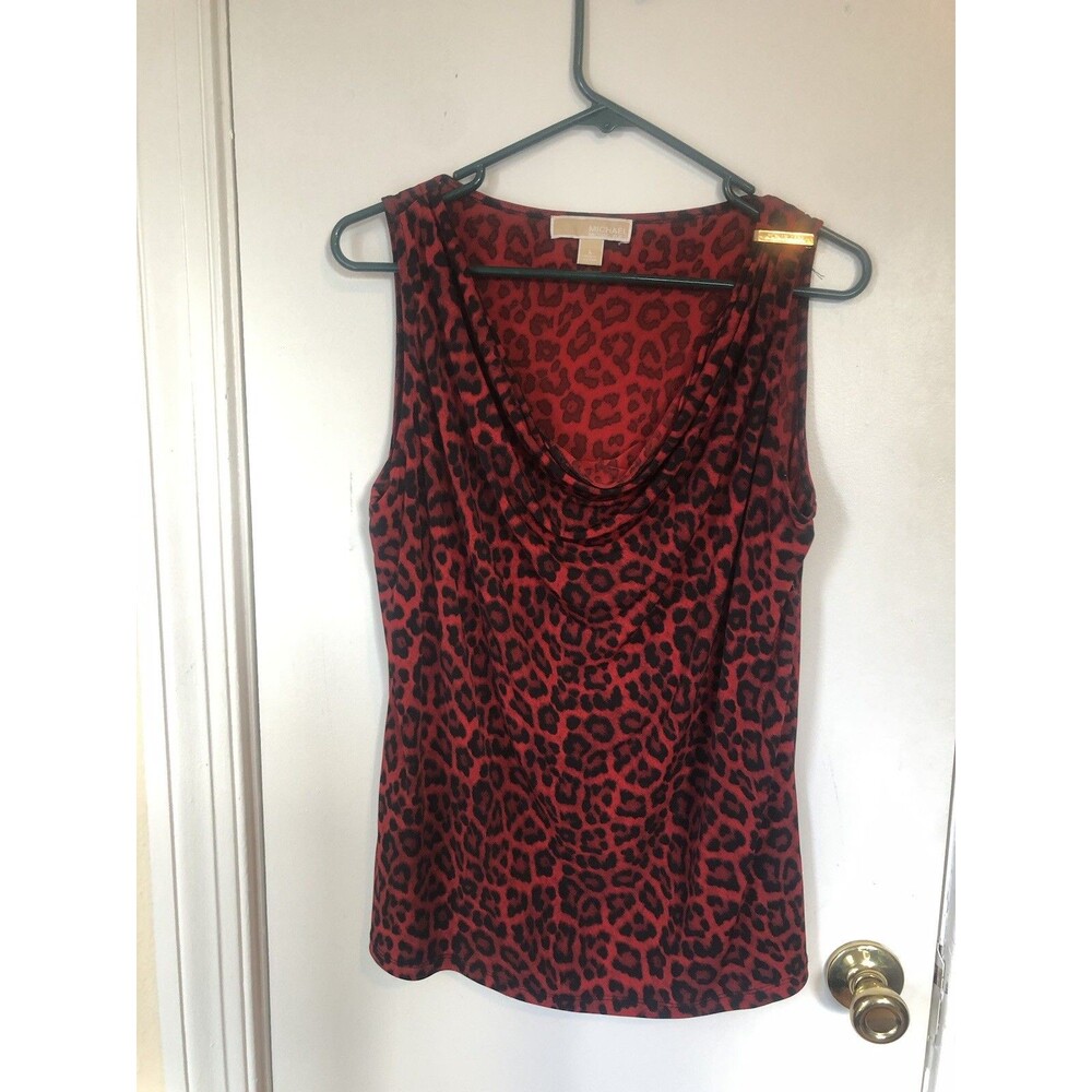 Michael Kors Red Leopard Y2k Top
